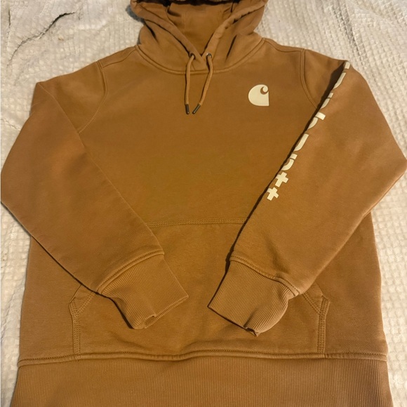 Carhartt Jackets & Blazers - Carhartt Pullover Hoodie in Caramel Brown with Cream Logo